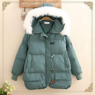 Faux-fur-trim Toggle-button Padded Jacket