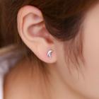 Star & Crescent Non-matching Stud Earring 1 Pair - Non-matching - Silver - One Size