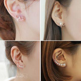 Non-matching 925 Sterling Silver Butterfly Earring
