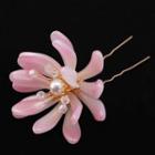 Vintage Alloy Hair Stick A29 - 1 Pc - Pink & Gold - One Size