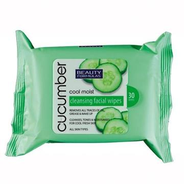 Beauty Formulas - Cool Moist Cucumber Cleansing Facial Wipes 30 Wipes