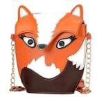 Fox / Owl Faux-leather Chain Strap Shoulder Bag