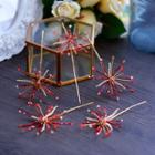 Rhinestone Bridal Hair Stick Set Red - One Size