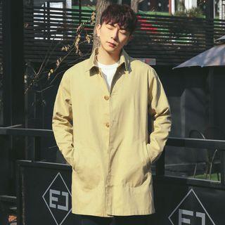 Pocket-side Single-breasted Trench Coat