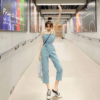 Sleeveless Crop Playsuit With Shawl