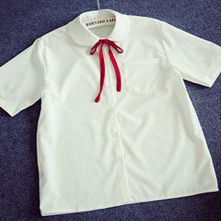 Tie-neck Peter Pan Collar Shirt