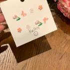 Set Of 4: Flower Stud Earring