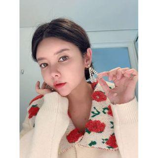 Rose-printed Chelsea-collar Cardigan