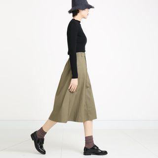 High-waist Midi A-line Skirt