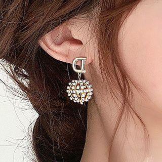 Faux Pearl Drop Earring 1 Pair - Silver & Gold - One Size