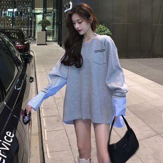 Striped Knit Long-sleeve Sweater As Shown In Figure - One Size
