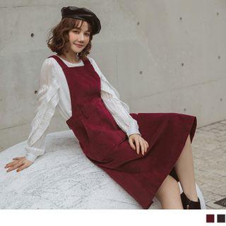 Corduroy A-line Overall Dress