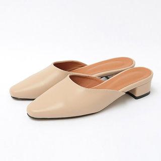 Pointy-toe Low-heel Mules