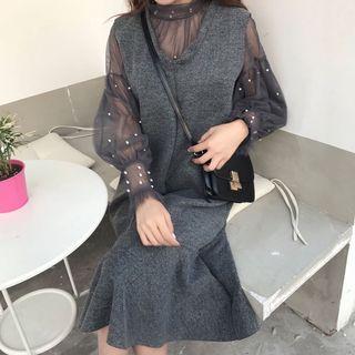 Set: Sheer Top + Tank Dress