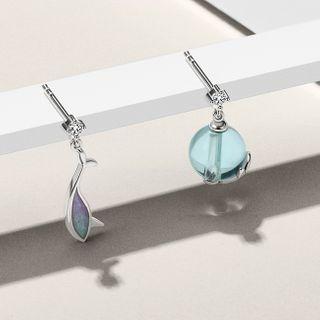 Non-matching Faux Crystal Unicorn Whale Dangle Earring 1 Pair - Stud Earring - As Shown In Figure - One Size