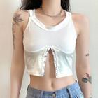 Slited Tank Top White - One Size