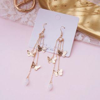Butterfly Fringed Drop Earring / Clip-on Earring