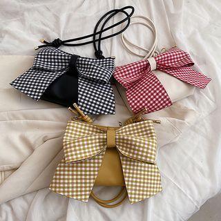 Check Bow Shoulder Bag