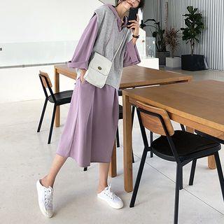 3/4 Sleeve Hooded T-shirt Dress