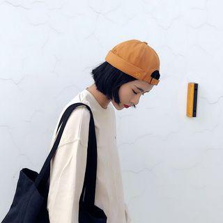 Plain Brimless Hat Camel - M