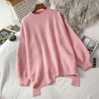 Round-neck Asymmetrical Long-sleeve Sweater