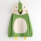 Color-block Penguin Fleece-lined Hoodie