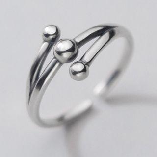 Sterling Silver Layered Open Ring Silver - One Size