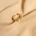 Heart Alloy Open Ring 1 Piece - Gold - One Size