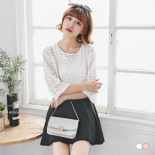 Geo-crochet Overlay Blouse