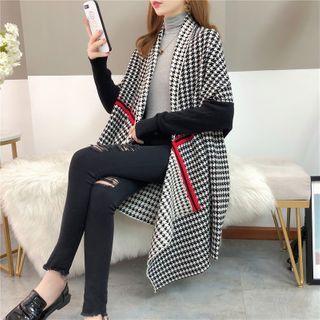 Houndstooth Shawl Black - One Size