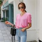 Puff-sleeve Convertible Blouse