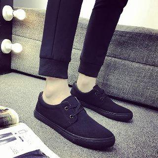 Canvas Flat Lace-up Sneakers
