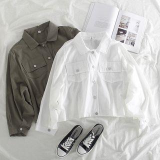 Long-sleeve Lace Up Cargo Shirt