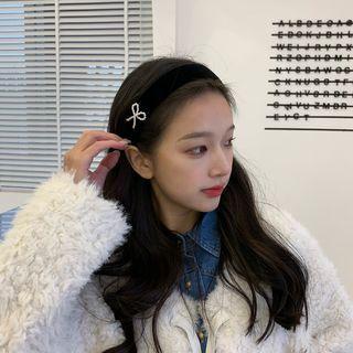 Bow Velvet Headband Black - One Size