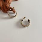 Hoop Drop Earring 1 Pair - 925 Silver - Gold - One Size