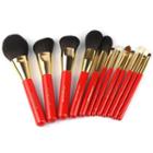 Makeup Brush With Red Handle (various Designs)