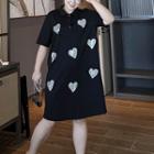 Short-sleeve Heart Polo Dress
