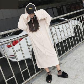 Plain Hooded Long-sleeve Dress