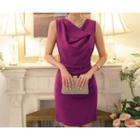 Sleeveless Tie-waist Sheath Dress