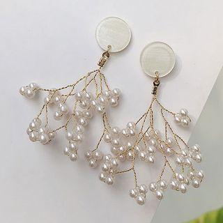 Faux Pearl Branch Drop Statement Earring As Shown In Figure - One Size