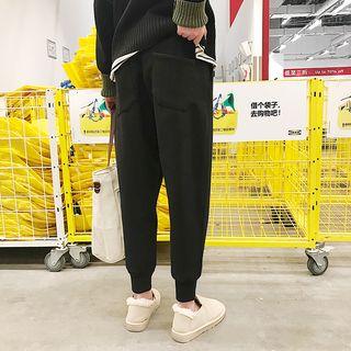 Plain Gather Cuff Harem Pants