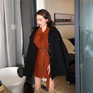 Gathered-waist Long-sleeve Jacket