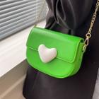 Check Heart Faux Leather Crossbody Bag