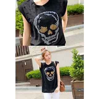 Sleeveless Rhinestone Top