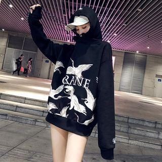 Crane Print Hoodie