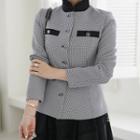 Buttoned Houndstooth Jacket