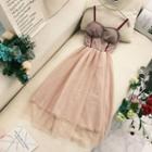 Spaghetti Strap A-line Midi Sheer Dress
