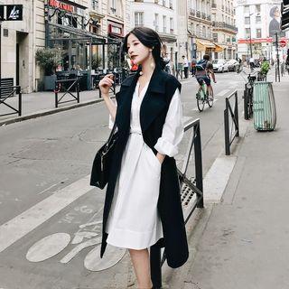 Sleeveless Open Front Coat