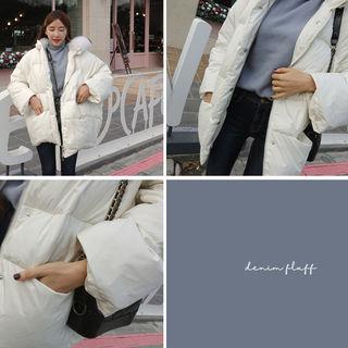 Faux-fur Duck Down Jacket Ivory - One Size