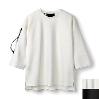 3/4-sleeve Zip-accent T-shirt